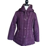 INTL details Women's Plum Quilted Puffer Hoodie Jacket Size L Purple Size L Photo 0