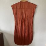Banana Republic  Shirt Dress Size Medium Rust Burnt Orange 100% Silk Button Front Photo 3