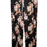 Black Pink Floral Print Lounge Pants Size XL Photo 0