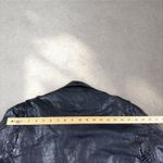 Vintage Women's Cropped Leather Biker Jacket Fits M/L First Moto Belted Black Size M Photo 6