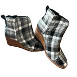 Toms NEW Women's Clare Grey Plaid Wedge Boot Size 8.5 #B1449A Photo 5