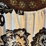 Style & Co . Brown White Floral Embellished Casual Linen Sleeveless Dress 12 Boho Photo 4