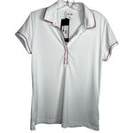 Adidas  Golf Polo Shirt Sz L White Pink Trim Photo 0