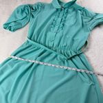 Vintage Jennifer Gee Belted Dress Womens‎ L Seafoam Green Ruffled A Photo 7