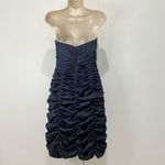 Disney Kirstie Kelly Ruched Mini Dress Satin Blue Strapless 6 Y2K Cocktail Chic Photo 4