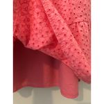 Dress Pink Prairie Size S Cotton Eyelet Flutter Sleeve Tiered Pockets Cowgirl Photo 2