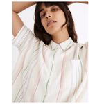 Madewell Plus Linen-Blend Daily Shirt in Rainbow Stripe Size 1X Photo 2