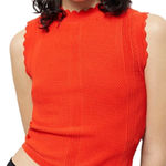 The Kooples Romantic Mixed Knit Crop Top In Orange Size Medium Photo 0