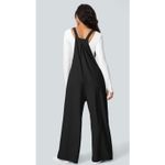 Halara  Pockets Waffle Casual Overalls jumpsuit in black. Size M. Photo 5