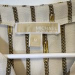 MICHAEL Michael Kors Logo Gold Chain Blouse Cuff With Tie Women’s Size Medium Photo 9