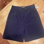 4th & Reckless Zane Trouser Shorts High Rise Pleated Navy, Size 6, B80 Photo 6