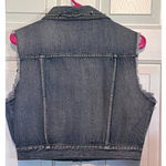Roommates  California Women's Demin Vest Front Pockets Spike‎ Collar 16 1/2" Long Photo 2