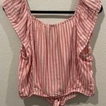 American Eagle  Striped Red White Blouse Photo 1