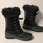 Khombu winter black suede leather lined boots women size 10 Photo 2