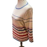 Pendleton Long Sleeve Striped Red White & Blue Scoop Neck Silk Blend Vintage Swe Photo 8