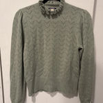 J.Crew  Green Ruffle Sweater Photo 0