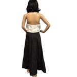 Large bow tie strapless maxi dress black & white cotton tiered size medium Photo 8