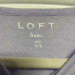 Loft Light Purple Ruffle Sleeve Linen Tee Photo 2