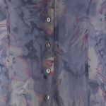 Vintage Tess Button Up Blouse 12 Fairy Silk Blue Photo 5