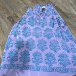 HD in Paris ANTHROPOLOGIE x  100% Silk Panorama Tank Top Lilac Teal Boho Size 10 Photo 4