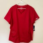 Authentic Cherokee Workwear NWT Women’s Cherokee Workwear Red Modern Classic Short Sleeve Scrub Top Size 3XL Photo 0