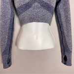 Gymshark Crop Top Cut Out Back Size Small Athletic Thumboles Long Sleeves Blue Photo 10
