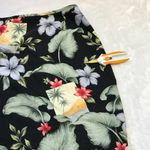 Tommy Bahama Vintage Silk Wrap Skirt Women's Small Tropical Floral Black Buttons Photo 5
