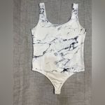 EXPRESS Size Large Body Contour High Compression Marble Scoop Neck Thong Bodysuit Photo 2