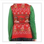 ✨FauxReal Ugly Christmas long sleeve shirt Green Size L Photo 1