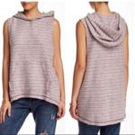 Free People Knit Pink/Purple Striped Sleeveless Hoodie - Size - Small Photo 1