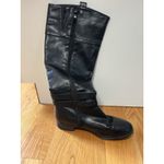 Toetos Diane Boots Womens Sz 7.5 Black Knee High Riding Buckle Zip Faux Leather Photo 6