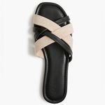 J.Crew  Factory Mixed crisscross slide sandals in Black Natural Mixed Photo 1