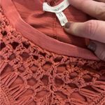 Maurice's  Rust boho style Crochet Detail top Photo 3