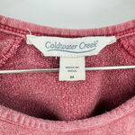 Coldwater Creek  Rose Sweatshirt Patchwork Flower Sleeves 100% Cotton Pockets Med Photo 4