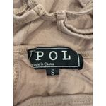 POL Tank Top Womens Small Mauve Ruffle Hem Crochet Trim Criss-Cross Back Cami Photo 3