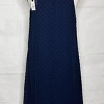 Jun & Ivy Navy A-Line Dress Sz M Halter Neck Lace Embroidered Lined Short Photo 7