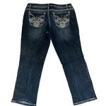 Nine West Embellished Pocket Dark Wash Capri Jeans Photo 1