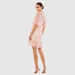 Mac Duggal 9148 Womens Pink Flounce Sleeve Floral Embellished Dress Photo 4
