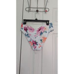 Cupshe Women's Swimsuit Bottoms Size L White Floral Photo 1