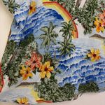 Marine layer Hawaiian Shirt Womens Medium Malia Button Camp Rainbow Beach NWT Photo 9