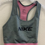 Nike Heather Gray Tank with Pink Lining non padded sports bra large Photo 0