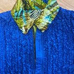 Reversible Vibrant Blue and Yellow Women's Magic Scarf Lightweight Jacket Sz S Photo 3