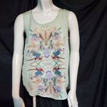 Blu Pepper Green Floral Tank Top (S) Photo 2