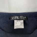 Venus Culotte Jumpsuit Womens L Blue Ribbed Tie Waist Cropped Wide Leg One Piece Photo 5