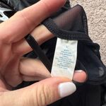 Frederick's of Hollywood NWT  black lingerie babydoll slip with rose detail - L Photo 5