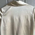 Adam Lippes  Silk Tie Neck Blouse Button Down Short Sleeves Butter Yellow Size S Photo 5