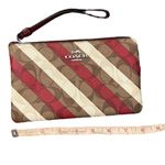 Coach Large Corner Zip Wristlet In Signature Canvas With Diagonal Stripe Print Photo 2