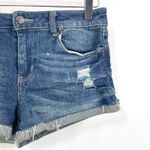 RSQ  Jeans Blue Midwash Distressed Rolled Hem Malibu Denim Shorts Photo 9