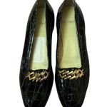 AMALFI WOMAN’s BLACK PATENT LEATHER FAUX CROC LOAFER SHOES ITALY Size 6 NWOT Photo 0