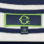 C Wonder Cardigan Sweater Small Blue White Stripe V Photo 2
